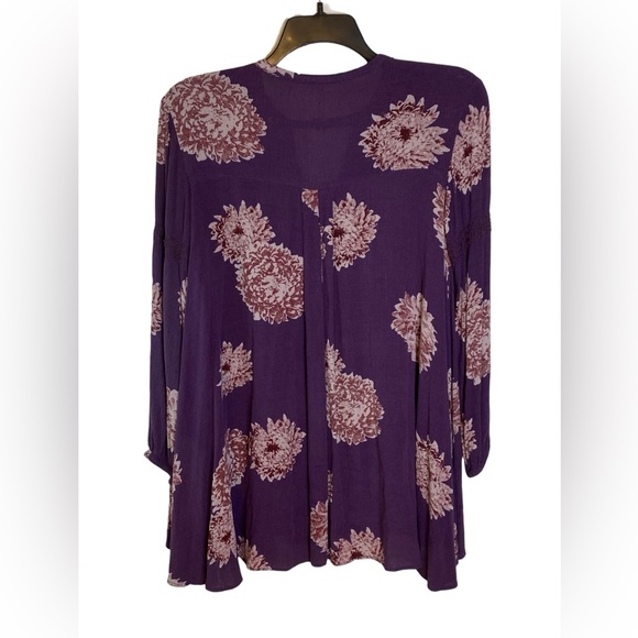 Free People Orchid Micro Mini Whimsical Swing Dress Boho Tunic Women’s Size S - Picture 3 of 8